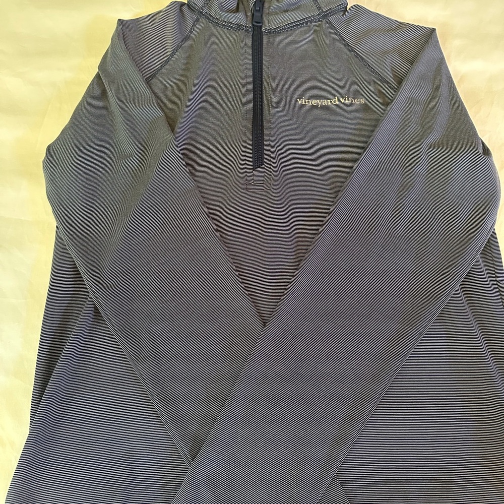 Vineyard Vines Boys Blue Striped Quarter-Zip Pullover